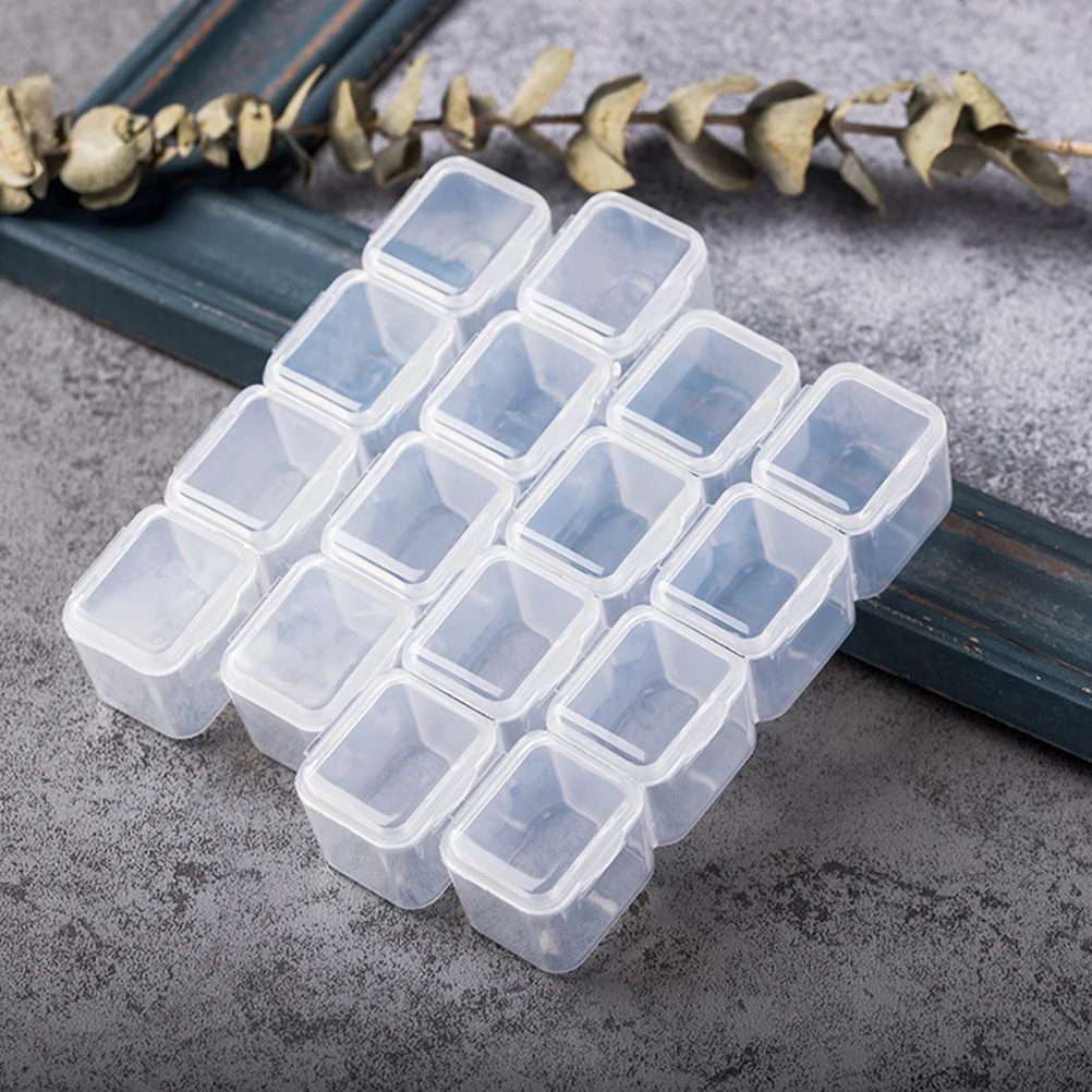 

28 Compartments Jewelry Organizer Transparent Storage Box for Earrings Accessories Small Items Anti Oxidation Plastic