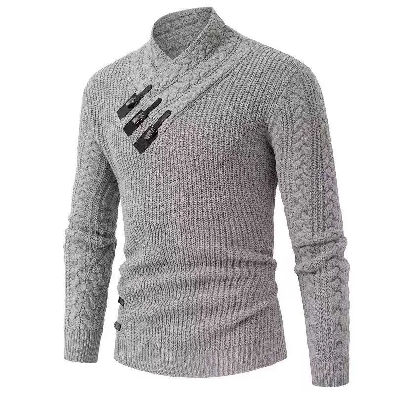 Winter Men's Fitted Woolen Sweater High-Quality Fashionable Youth-Oriented Thick And Warm Pullover Sweater With Added Insulation