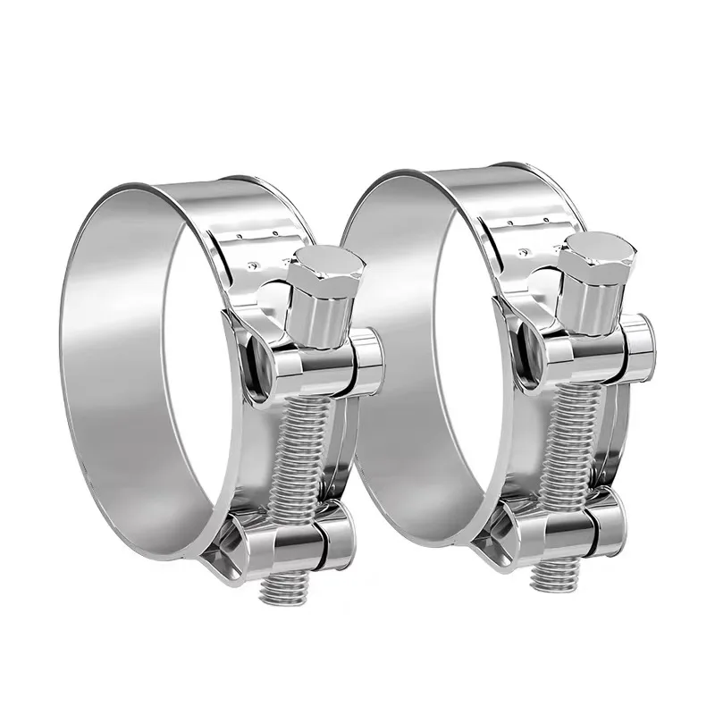 2pcs T-Bolt Hose Clamps 304 Stainless Steel 32-35mm Heavy Duty Adjustable Clamp for Automotive, Plumbing, Industrial Pipes