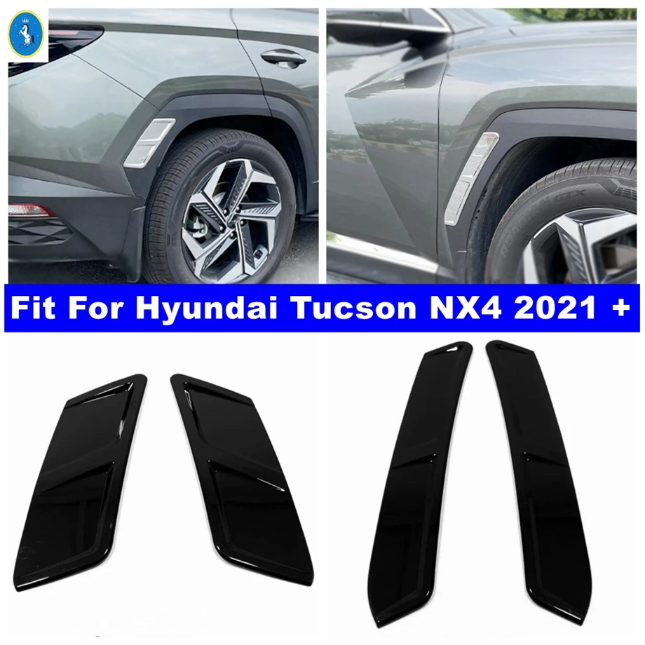 

Auto Front Rear Body Bumper Wheel Eyebrow Decor Cover Trim For Hyundai Tucson NX4 2021 - 2023 Accessories Chrome / Carbon Fiber