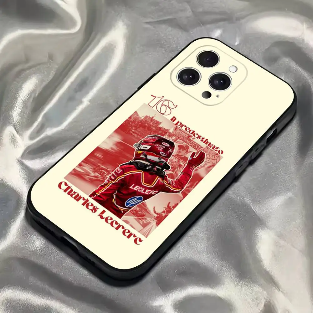 حافظة هاتف Charles Leclerc لهاتف iPhone 16,15,14,13,12,11,Pro,Max,Plus,X,XS,SE4,E,Mini,Soft Black Case
