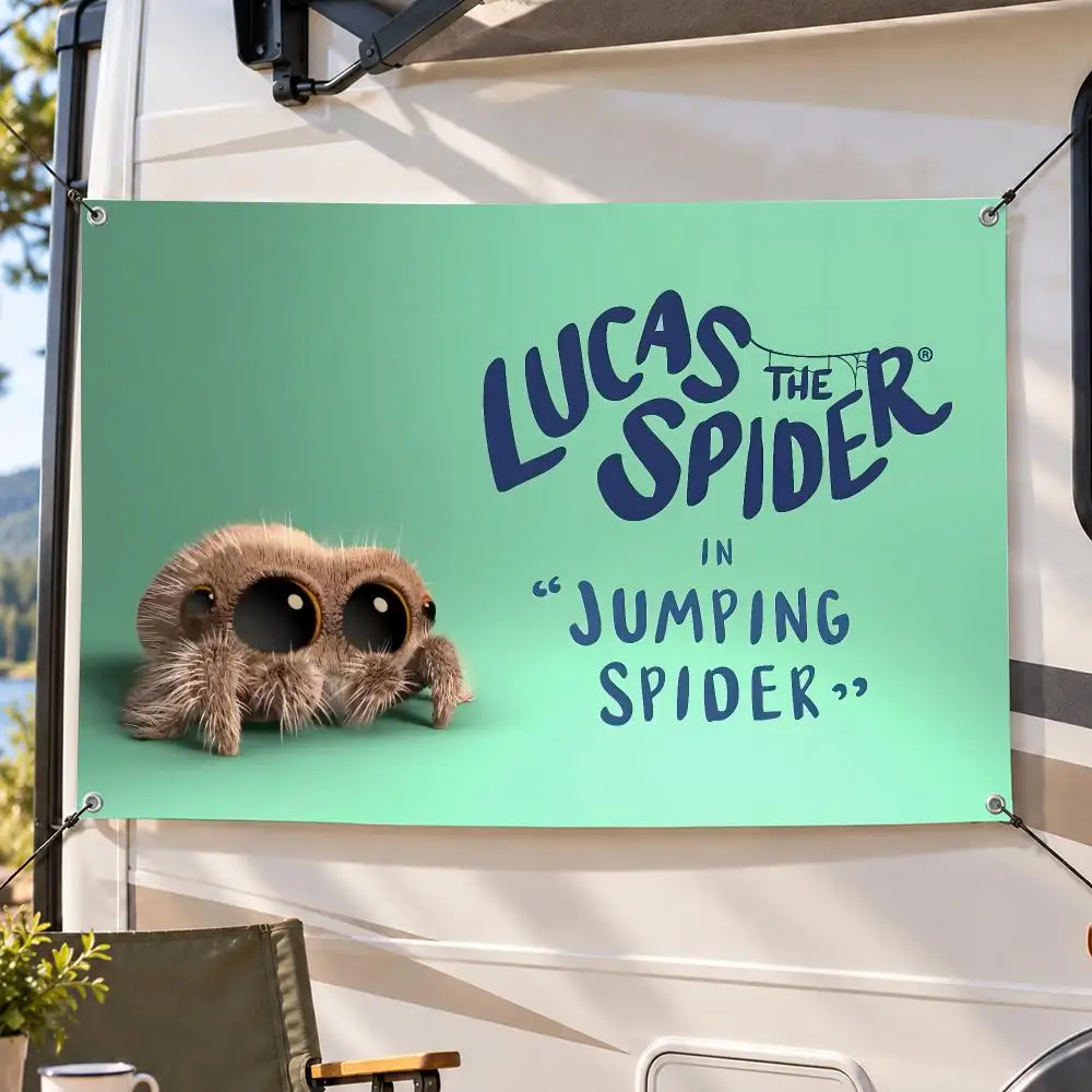 Anime Art Cute Lucas the Spider Flags Decorative Flag Banner Indoor Outdoor Garden Yard Patio Party Camping Wall Decor Gift