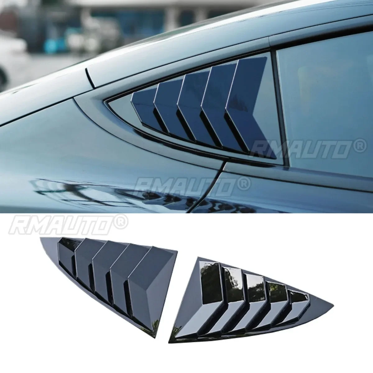 

Car Rear Triangle Window Shark Cheek Trim For Tesla Model 3 2019-2024 Rear Side Vent Window Trim Cover Car Part