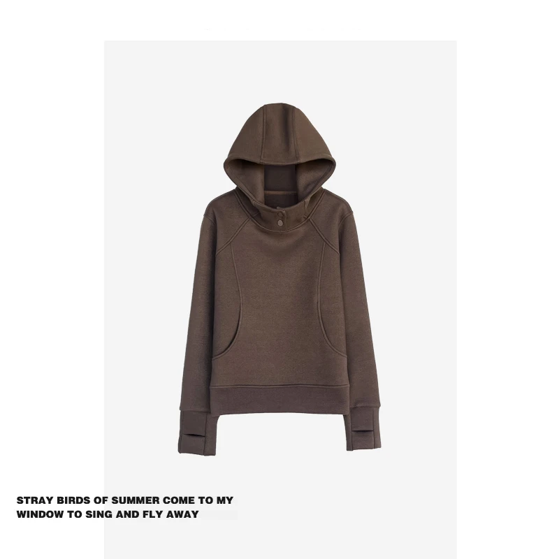 

Новая весенняя толстовка Forever 2 Spring в японском стиле с капюшоном, дизайнерский силуэт, повседневный топ с воротником-стойкой, длинный рукав, для повседневной носки и защиты от ветра