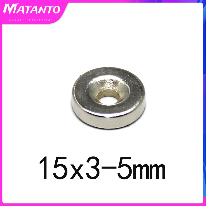 

5/10/20pcs Diameter Magnet Round Countersunk Magnets 15x3-5mm Neodymium Disc Magnetic 15*3-5 mm 15X3 mm Hole 5mm