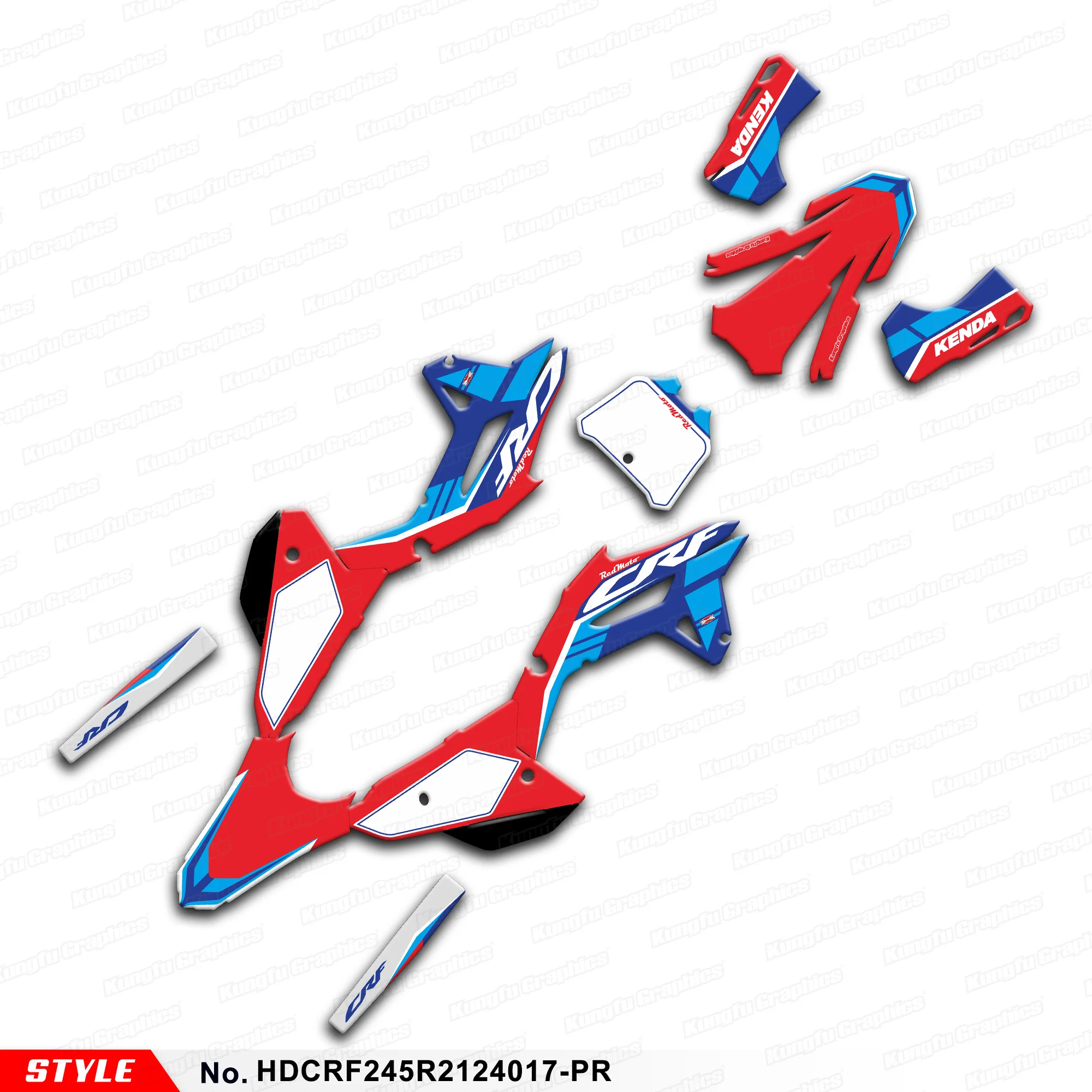 

Комплект наклеек JY RACING Custom MX для Honda CRF250R CRF450R CRF450RWE 2021 2022 2023 2024, комплект для восстановления, HDCRF245R2124017-PR