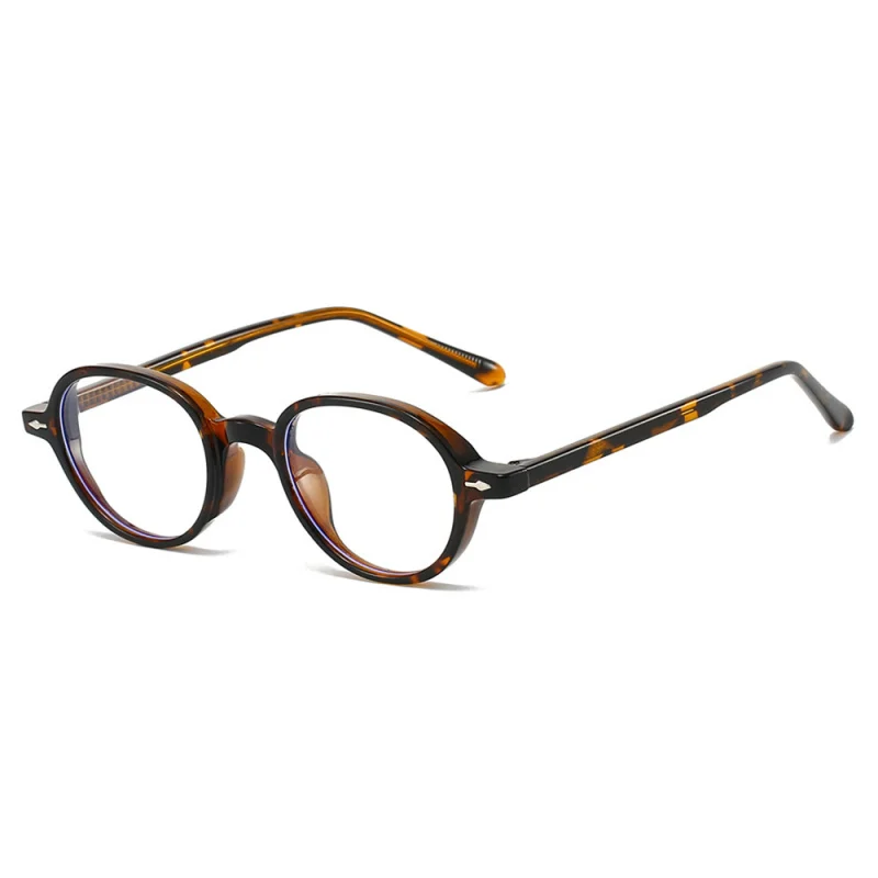 

Korean Retro Round Rivet Glasses for Men and Women, Daily Decorative Reading Computer Anti-Radiation Anti-Blue Light Glasses