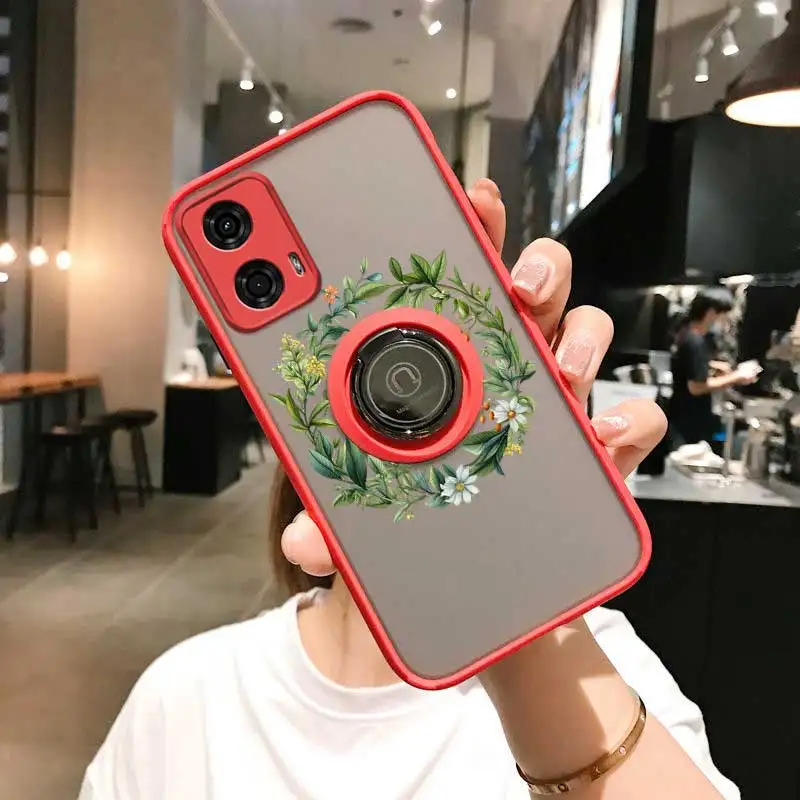 G24 Harvest Wreath Skin-feel Ring Phone Case For Motorola Moto G50 G42 G41 G34 G32 G31 G30 G22 G20 G14 G13 G10 Cover