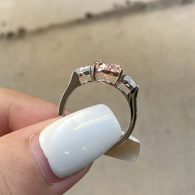 2.0CT يتوهم الوردي القلب قطع CVD HPHT مختبر نمت الماس 14K الذهب IGI شهادة خاتم الخطوبة #4