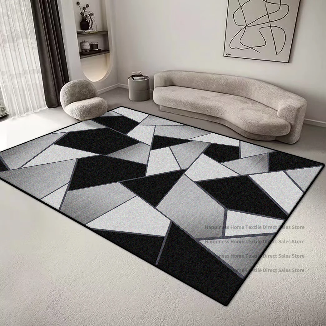 Nordic Style Geometric Carpet for Living Room Minimalism Decoration Bedroom Large Rugs Office Area Non-slip Washable Floor Mat