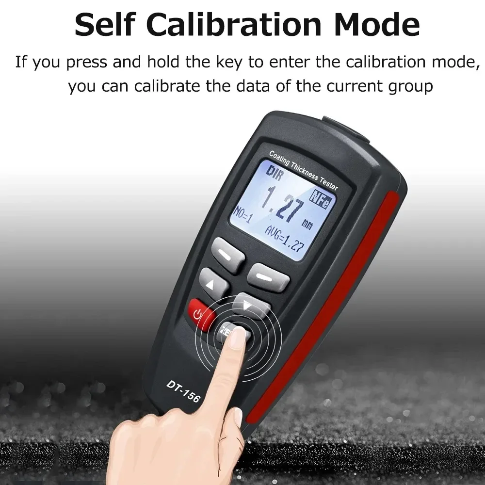 DT-156 1250um Dual Magnetic Eddy Current Micron Coating Thickness  Gauge Meter Tester for Car Paint Metal Automotive