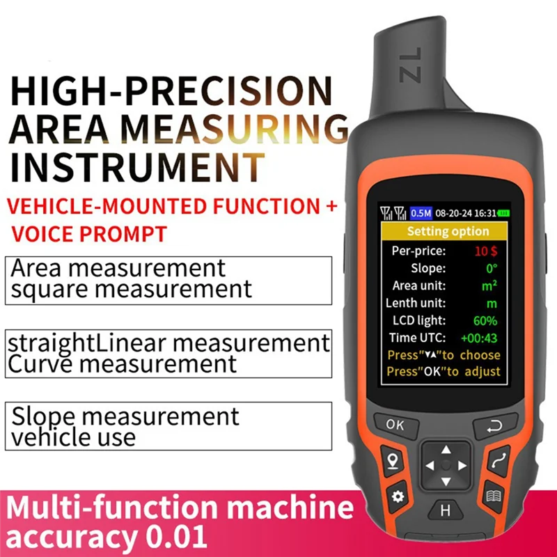 AT19-ZL166 For Ranches, Garden, Farmland GPS Handheld Land Meter High Precision GPS Surveying Equipment For Area Measurement