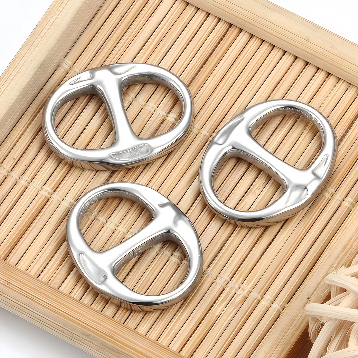 2-5 Stück Edelstahl-Anhänger, ovale Schmuckverbinder, nicht verblassend, für DIY handgemachte Armbänder, Halsketten, Zubehör – Detail 5