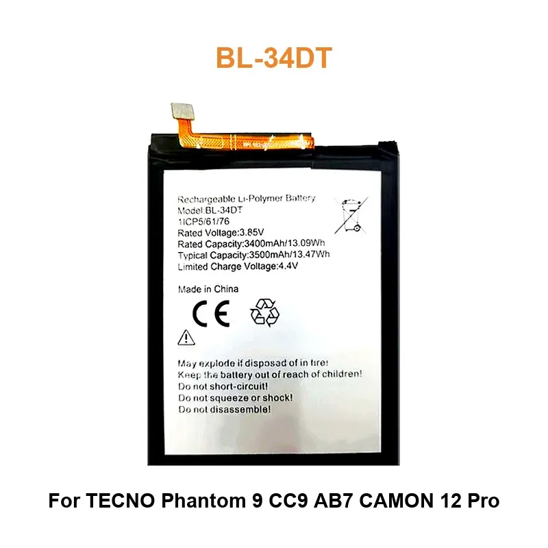 بطارية لـ Tecno Pop 4 Pro 7 5 Phantom 9 Phantom9 CC9 AB7 CAMON 12 Pro BF6 Spark Go 2023 2024 BL-49FT BL-58DT BL-34DT BL-49NT