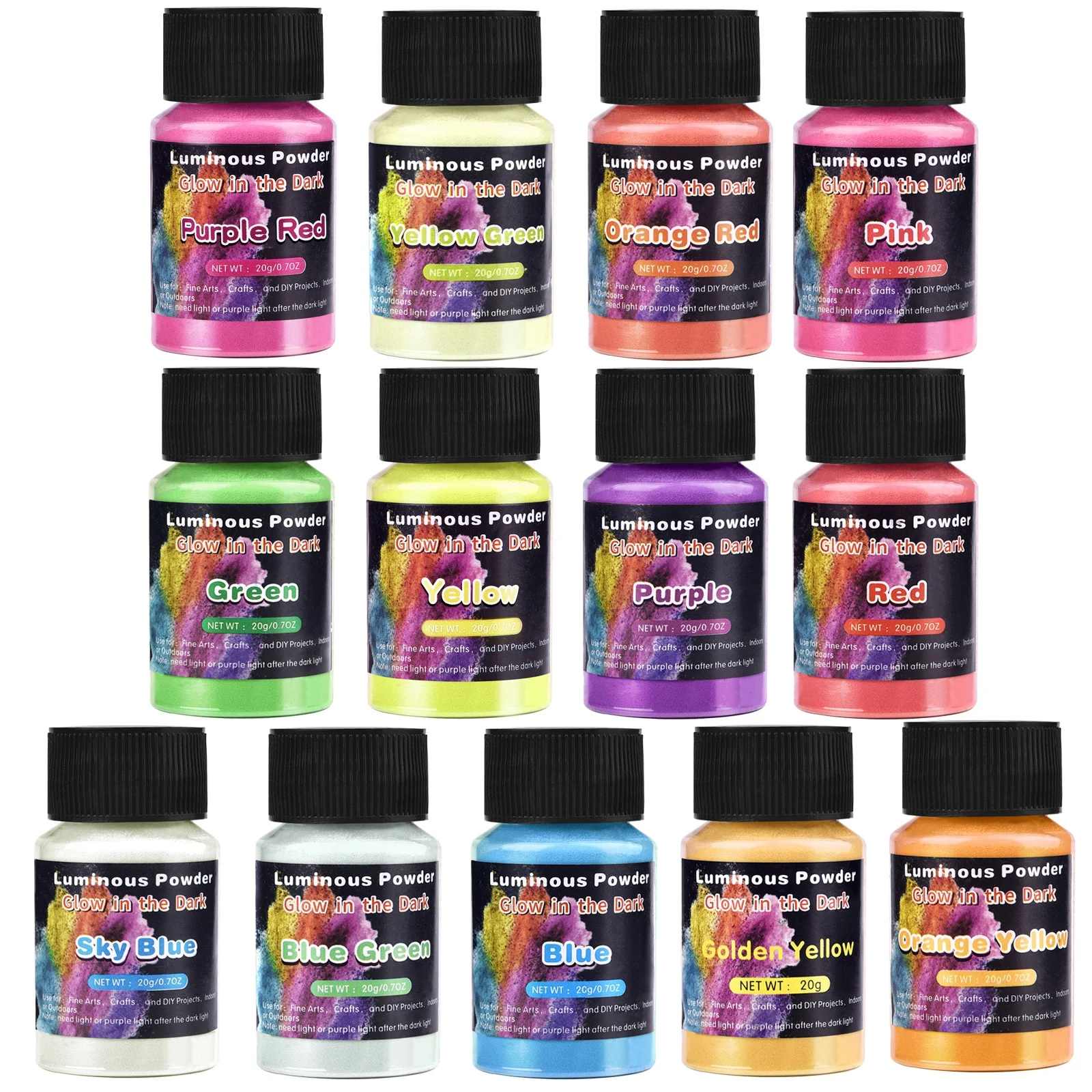 20g Luminous Glitter Powder Phosphor Pigment Long-Lasting Glow In Dark Epoxy Resin Filler For DIY Resin Mold Filling Crafts - view 6