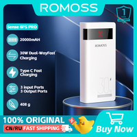 ROMOSS Sense 6PS PRO 20000 mAh Power Bank 30W Fast Charging Romoss Portable Charger External Battery For iphone Xiaomi 13 HUAWEI