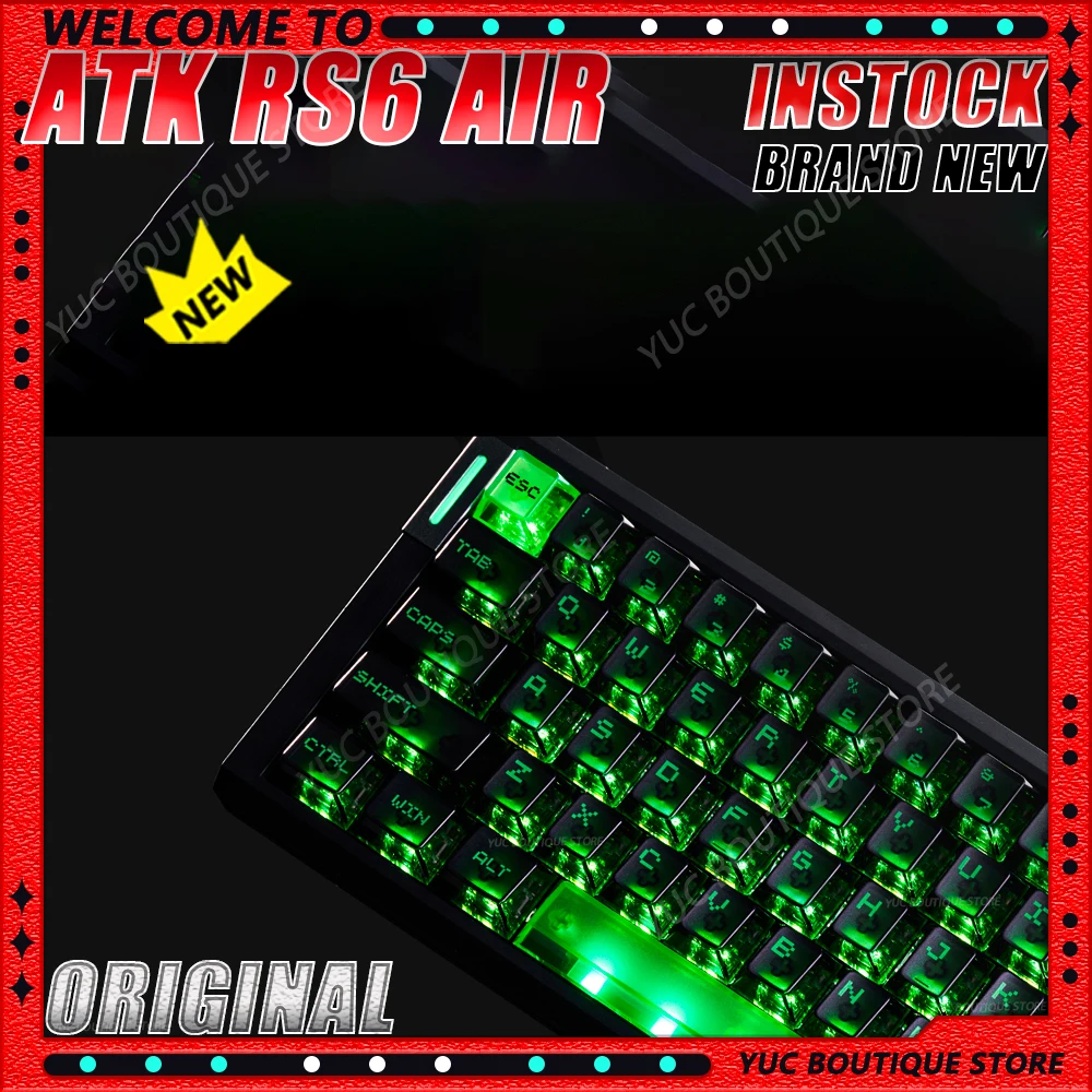 Atk RS6 Air Магнитный переключатель из алюминиевого сплава Проводная клавиатура 8000 Гц 0,005 ммrt Клавиатуры RGB Прокладка ПК Игровые аксессуары Подарок