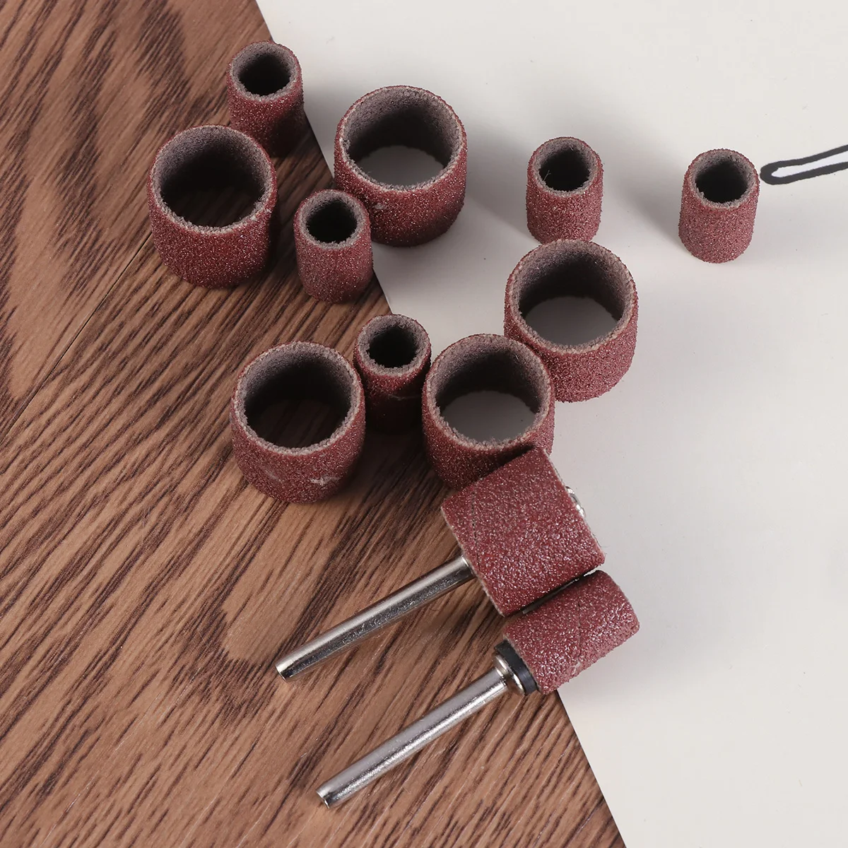 

14pc Sandpaper Ring Accessories Sanding Drum Bands Rotary Tool Bits Sleeve Drill Attachments Nail Grinder Replacement Polihsing