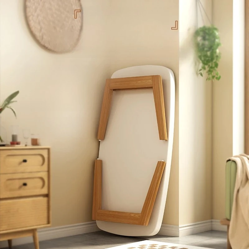 

Foldable Small Apartment Coffee Table Home Minimalist Dining Table Solid Wood Living Room Table Modern Folding Desk