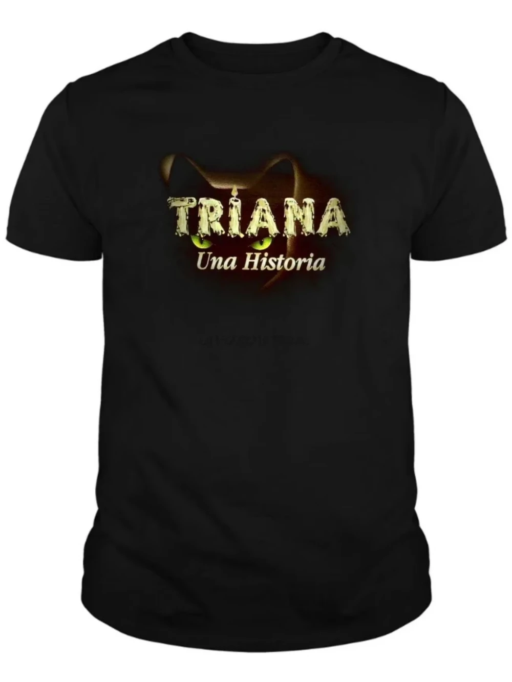 Camiseta Casual de Cuello Redondo para Hombre, Estilo Retro de los 70, Diseño con Estampado de Patrón 'Triana Una Historia' y Orejas, Algodón Puro, Ropa Casual Urbana para Parejas