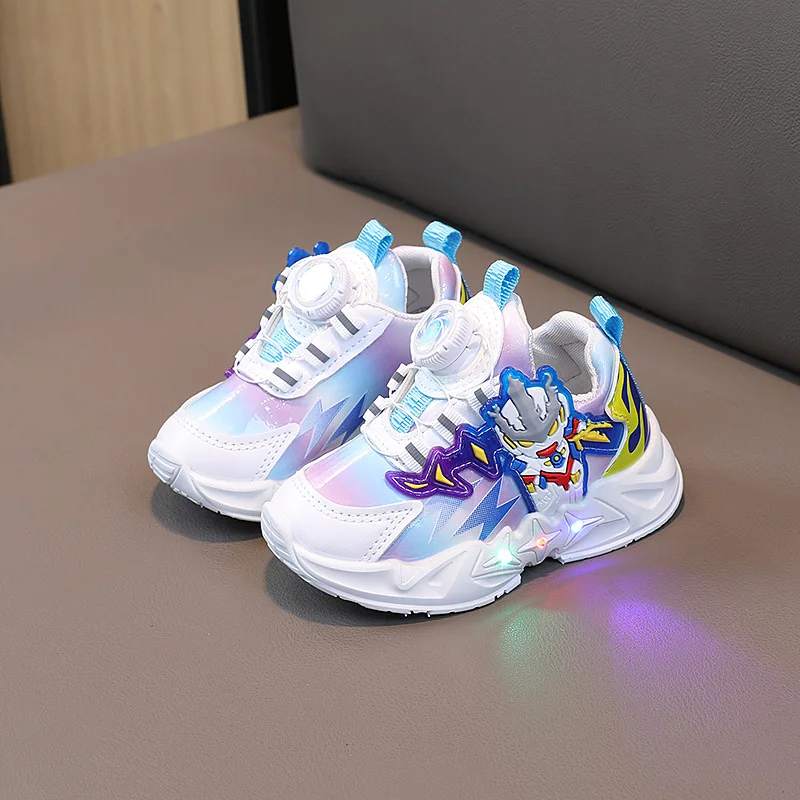 Kids Glowing Light Shoes Kids Shiny Light Sneakers Children\'s Fashion Breathable Light-up Sneakers Girls Bright Velcro LED Shoes