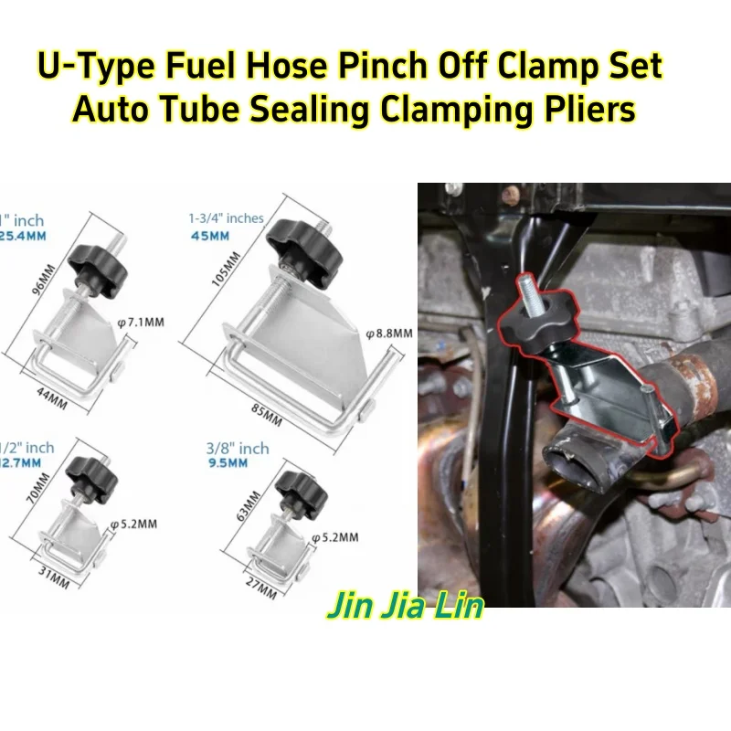 

4PCS U Shape Fuel Hose Pinch Off Clamp Set Automotive Water Fuel Line Sealing Clamping Pliers for Car Repair