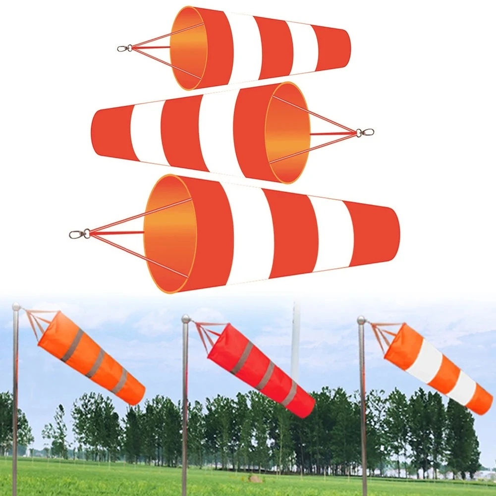 60/80/100cm Airport Windsock Reflective Waterproof Oxford Cloth Wind Measurement Sock Bag Outdoor Wind Direction Warning Sign