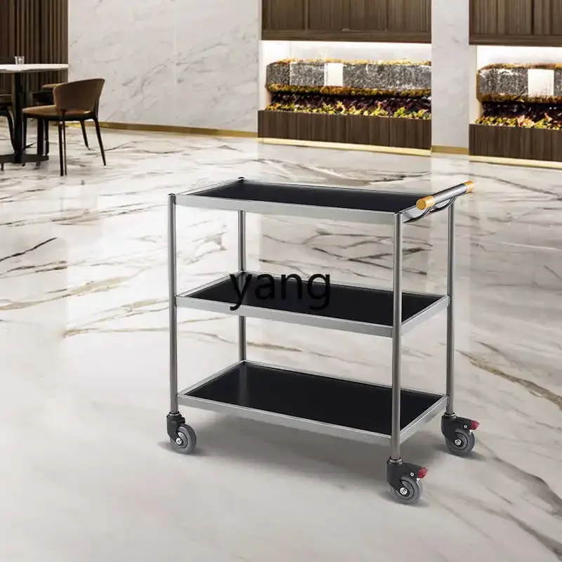 LT wine cart high-end wine service truck stainless steel three-layer restaurant food delivery truck