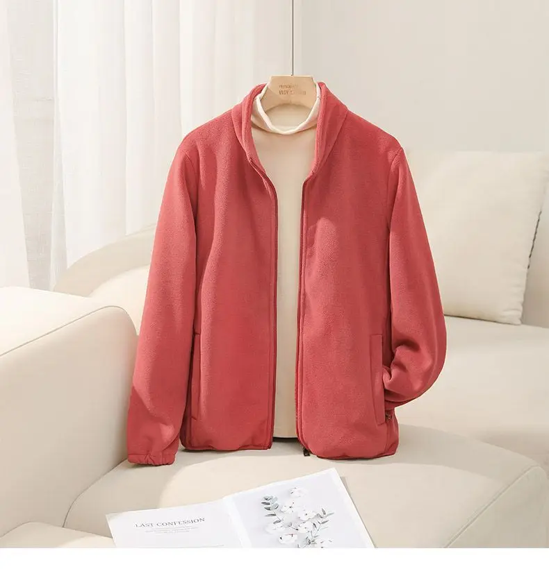 플리스 스웨트셔츠 모자 없음 여성용 중간 길이 가을 겨울 두꺼운 레귤러 미니멀리스트 화이트 칼라 출퇴근용 리본 소녀용