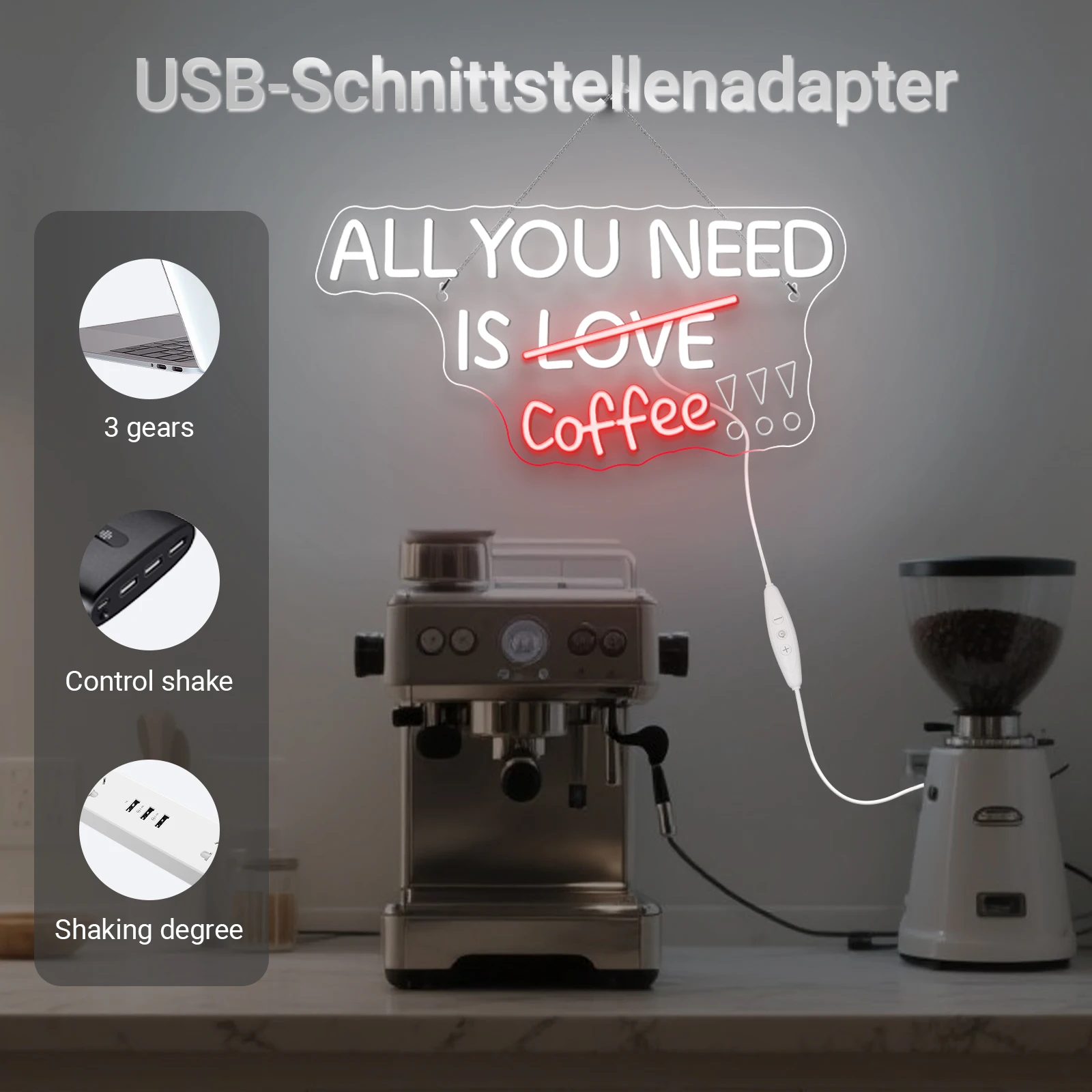 

All You Need Is Coffee Неоновая вывеска Настенный декор для кафе-бара Акриловый художественный декор для ресторана, бара, кофейни, клуба, вечеринки, человек, пещера