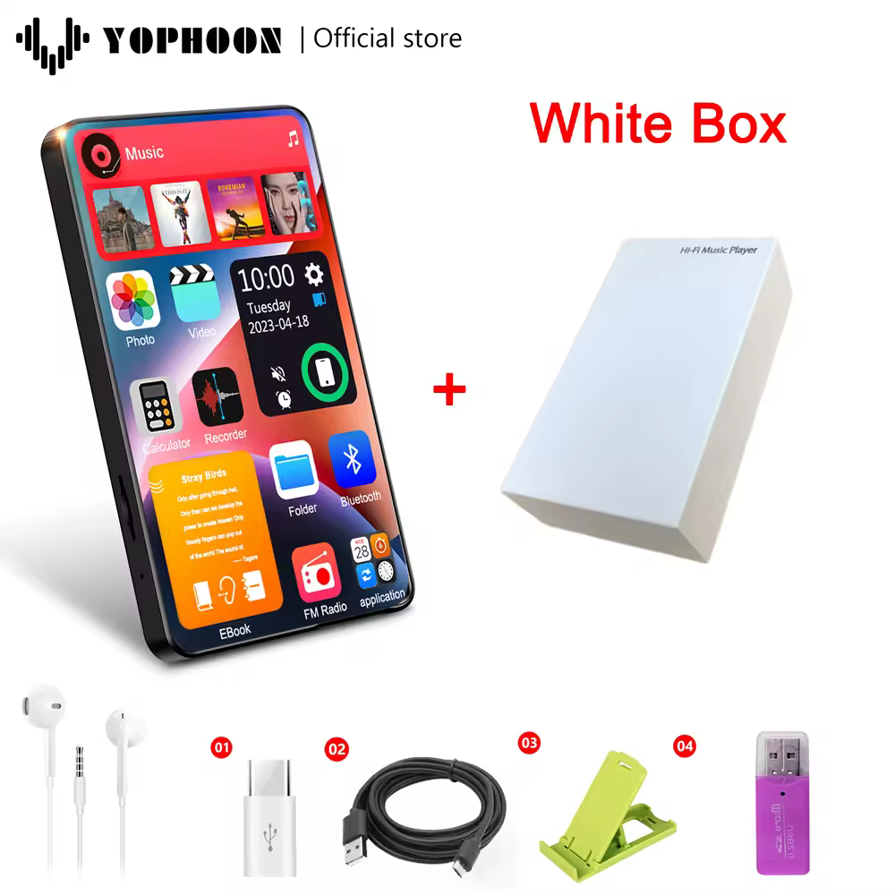 נגן MP3 MP4 4 אינץ' חדש ממשק משתמש X20 Yophoon מסך מגע 16GB Bluetooth 5.0 עם רמקול וידאו 1080P ספר אלקטרוני נגן מוזיקה MP3 16-256G