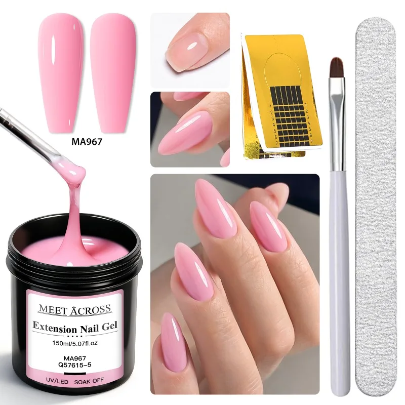 4pcs/set 150ml Large Capacity Extension Nail Gel Semi-Permanent UV/LED Gel Varnish Suitable for DIY Design Nail Art Prolong Tool