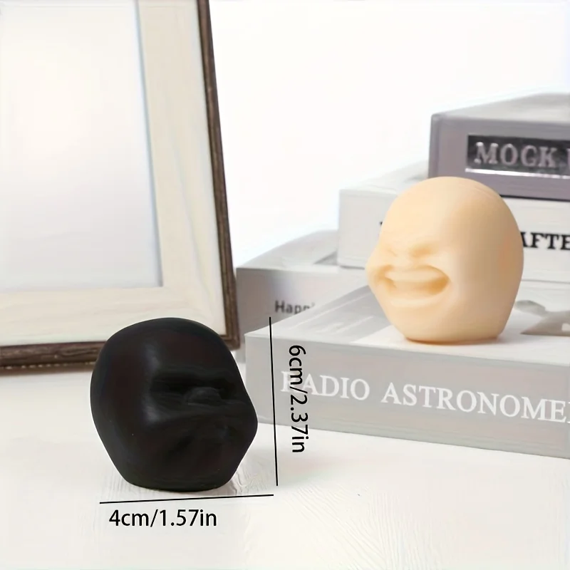 1個の楽しい模擬人間の表情ボール、フィジェットトイ、ストレス解消スクイーズボール、子供と大人のためのストレス解消玩具