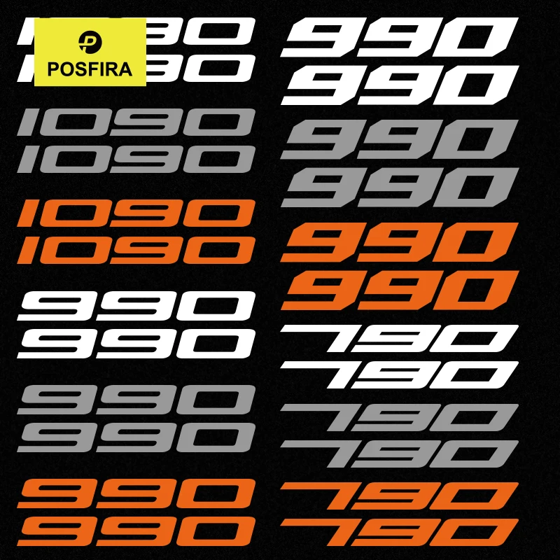 

POSFIRA Motorcycle Number Stickers Vinyl Decal for KTM 990 Duke 790 1090 Adventure R Accessories 2024 2018-2025 2023 Sticker