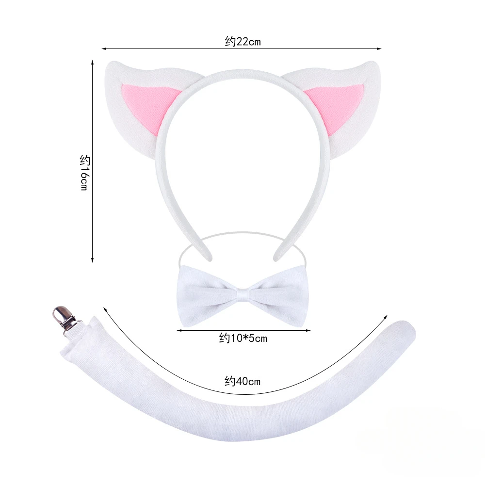Pig Costume Set for Women Adult Ears Headband Nose Bow Tie and Tail Halloween Piglet Animal Cosplay Accessories 5