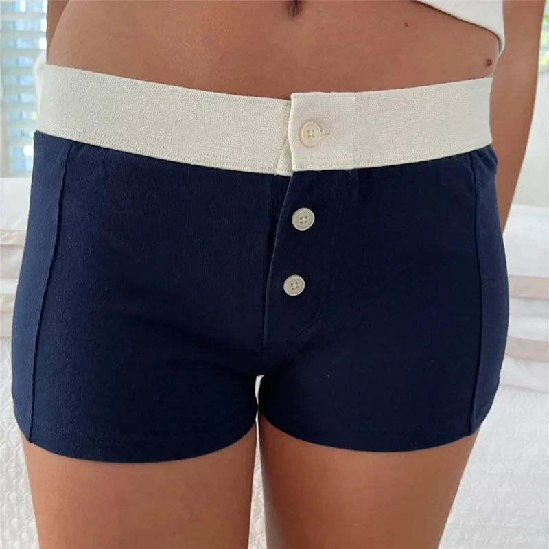 00s Retro Cute Patterm Boyshorts Fairy Y2K Cottage Low Waist Button Comfy Undies Sweatshorts Women Pajamas Shorts Lounge Bottom