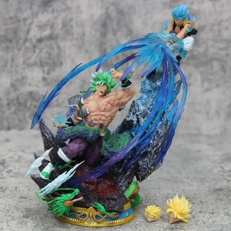 

20cm Dragon Ball Super Saiyan Gk Cloud Rises Broly Vs Goji Ta Goku Scene Statue Model Box Decoration Ornament Figurine Toy Gift