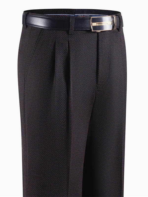 

High Waist Thiened Men's Autumn Winter Trousers Casual Busin Sle Loose Fit Faion Urban Faion Pure Color Woolen Str...