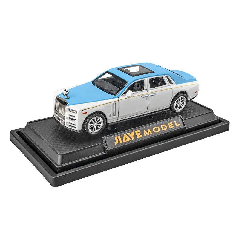 Modèle de berline Rolls Royce Phantom en alliage métallique moulé sous pression pour enfants, berline simulée, son, lumière, nervure arrière, collection de jouets, cadeaux, 1:36