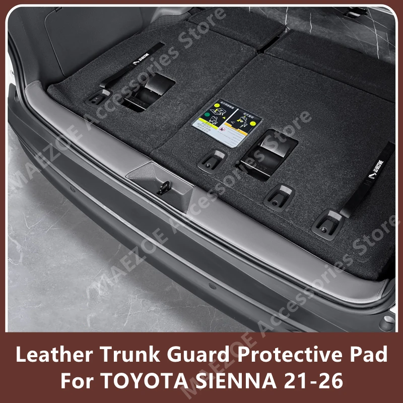 

For TOYOTA SIENNA 21-26 Leather Trunk Guard Protective Pad,Car Interior Decoration Modification Protection Accessories Refit