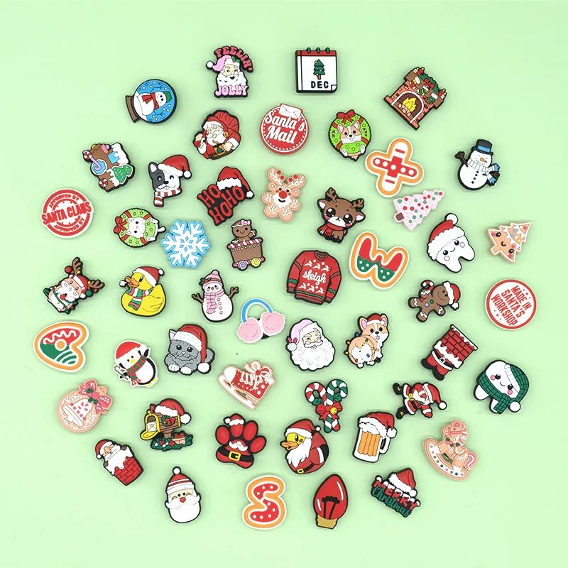 1/12/25PCS Shoe Accessories for Sandals Christmas Duck Penguin Deer Dog Cat Shoe Accessories Charms Candy Fits All Clogs