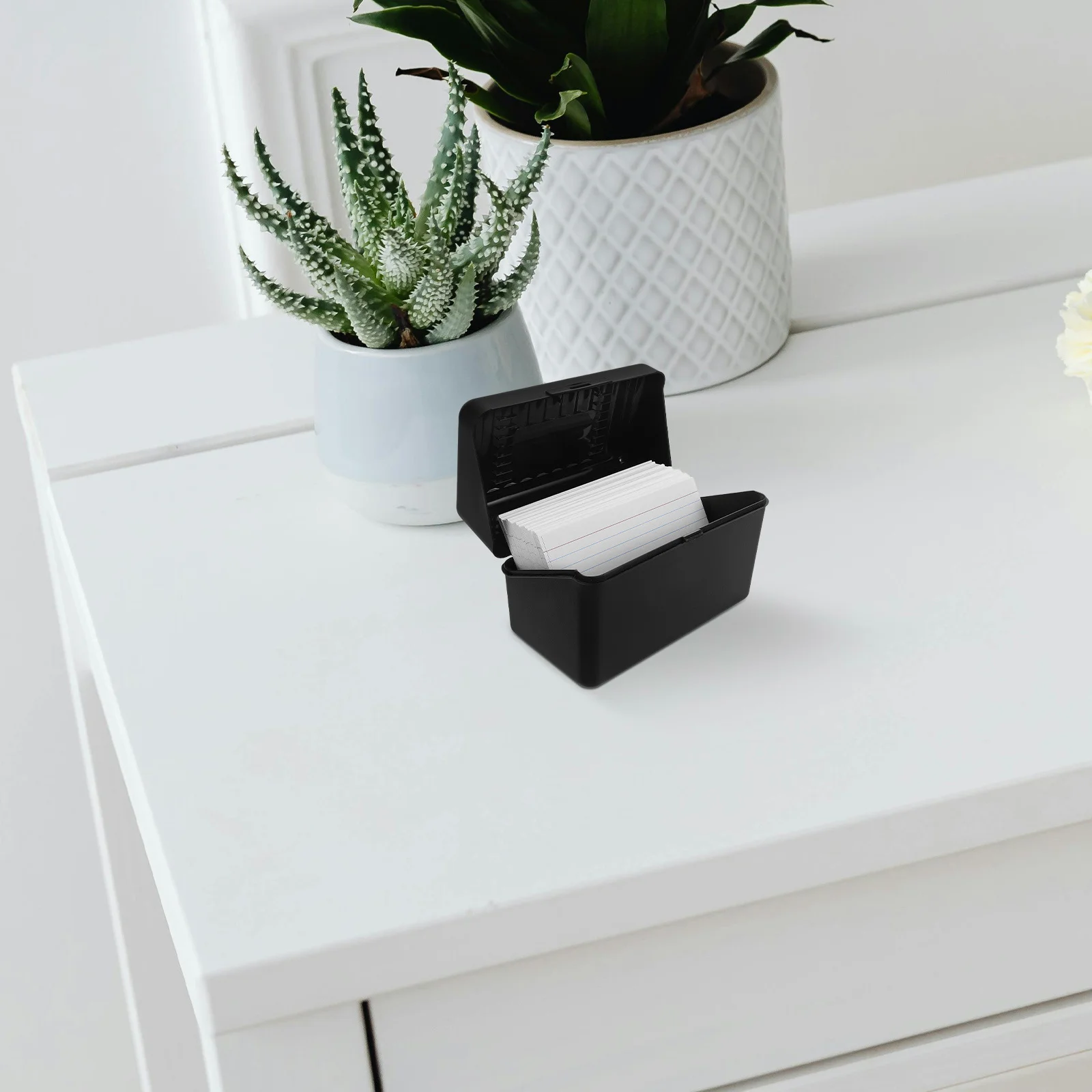 

1 Set Index Storage Box Multifunctional Organizer With Notepad Holder Flash Card Case For Office School Home Memo Pad File Card