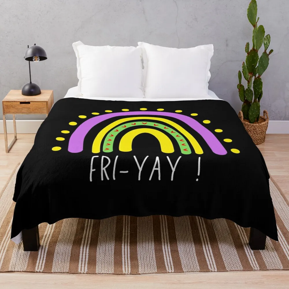 I Love Fri-Yay Friday Throw Blanket Flannel Decorative Throw Heavy Blankets