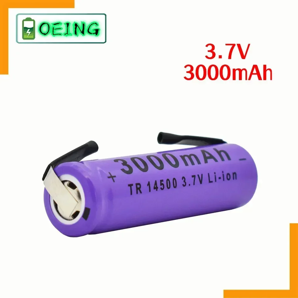 LED flashlight rechargeable lithium battery  welding nickel sheet battery 3.7V 3000mAh  ICR 14500