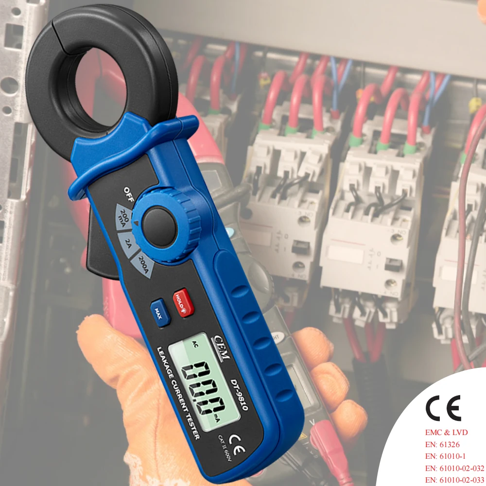 

High Resolution Handheld Mini AC Leakage Current Tester Clamp Meter 100 ua Wide Measuring Current Range Auto Power Off