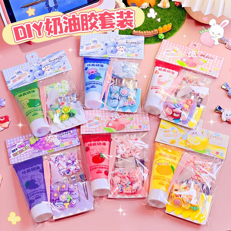 Fruit Flavored Cream Glue Handmade DIY Hairpin Material Pack Cartoon Resin Accessories Set Handmade