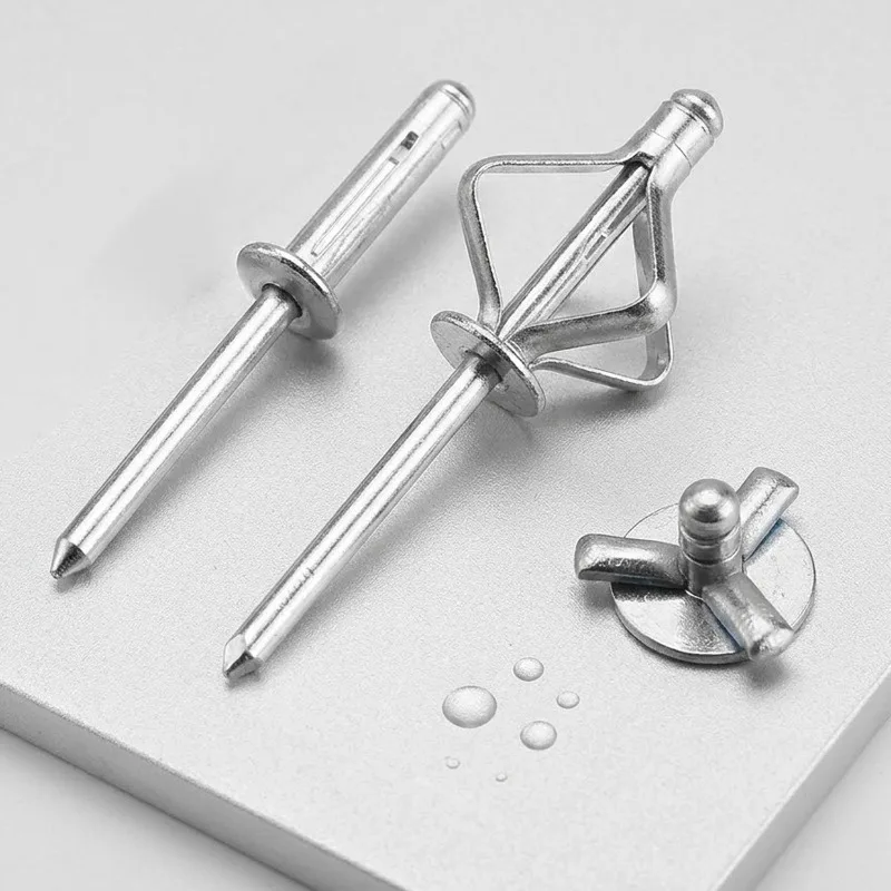 50/100pcs Pop Folding Blind Rivet Aluminum Alloy Rivet Bolt Steel Shank Mandrel Exhaust Rivets Fasteners Household Hardware