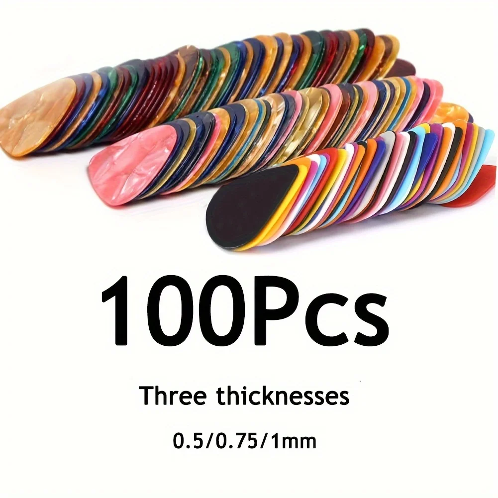 100pcs/20pcs Mixed Pack of Guitar Picks in Three Sizes, Guitar Playing Accessory, Instrument Accessory Pack, Bulk Guitar Picks, Colorful Picks, Multi-Size Design, Durable Plastic, Guitar Players, Beginner Guitarists, Gift for