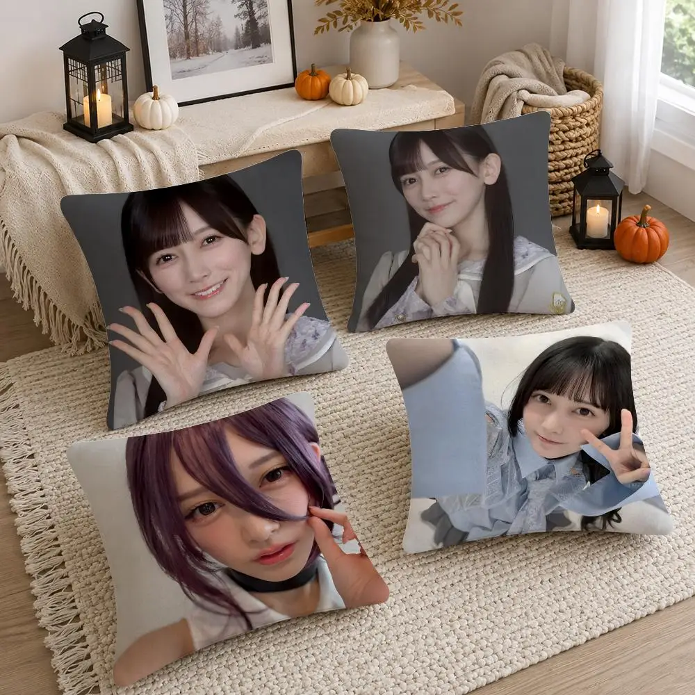 Idol Teresa Ikeda Cushion Cover Soft Fluffy Short Plush  Pillow Case Throw Decorative Cushion Covers for Sofa Bedroom Home Decor