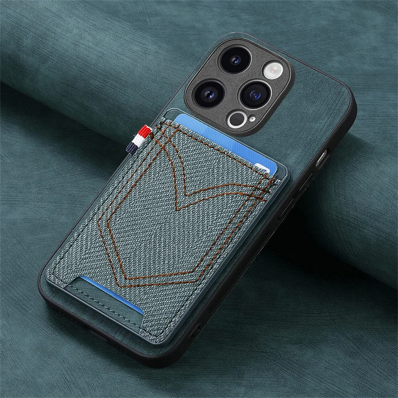 

Магнитный чехол для Samsung Galaxy S23 S21 FE S24 Plus Ultra 5G Note 20, ретро-джинсы, тяжелый противоударный чехол-кошелек с картой